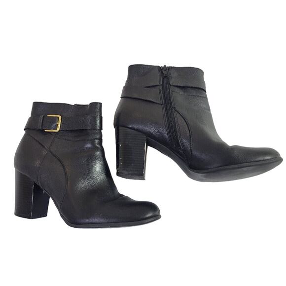 Cole Haan Rhinecliff Black Leather Side Zip Ankle Bootie Women's Size 8.5B - Picture 1 of 9